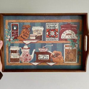 Vintage Vanity Tray Wooden Hand Painted Breakfast Tray Decorative Tray